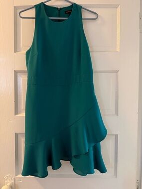 Banana Republic Teal Sleeveless Ruffle Hem Dress
